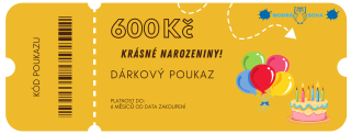 Zlatý narozeninový poukaz 600 Kč 